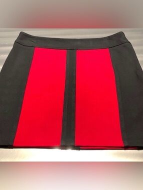 Cache Red And Black Color block Y2K Vintage Look Pointe Skirt Size 0 NWT